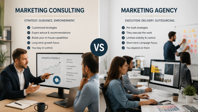 Marketing consulting vs agency
